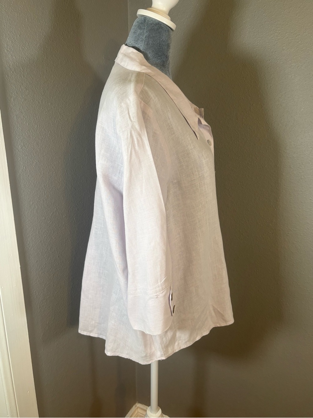 Habitat Clothes to Live on Light Pink Linen Button Front Shirt Size L - Picture 7 of 13